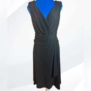 Scarlett Nite Black Draped Midi Dress